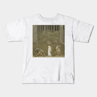 Princess and Trolls illustration by John Bauer Kids T-Shirt